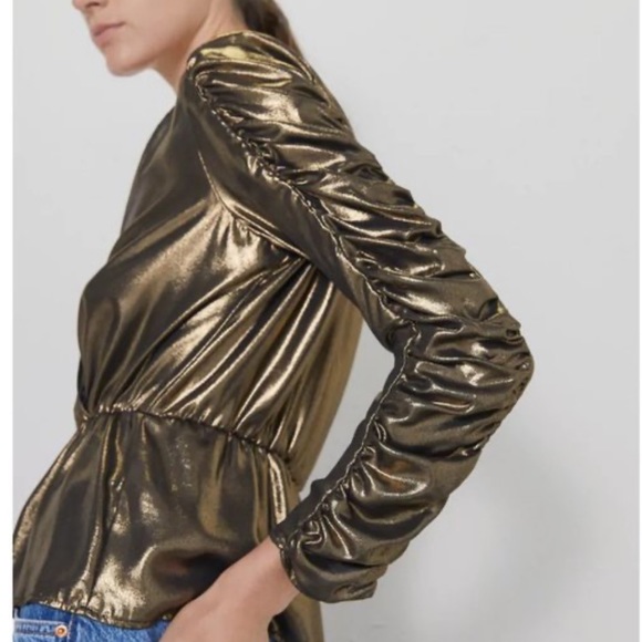 Zara Metallic Top With Gathering - Picture 3 of 4
